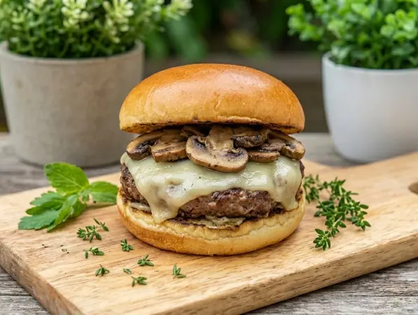 Mushroom Swiss Beef Burger